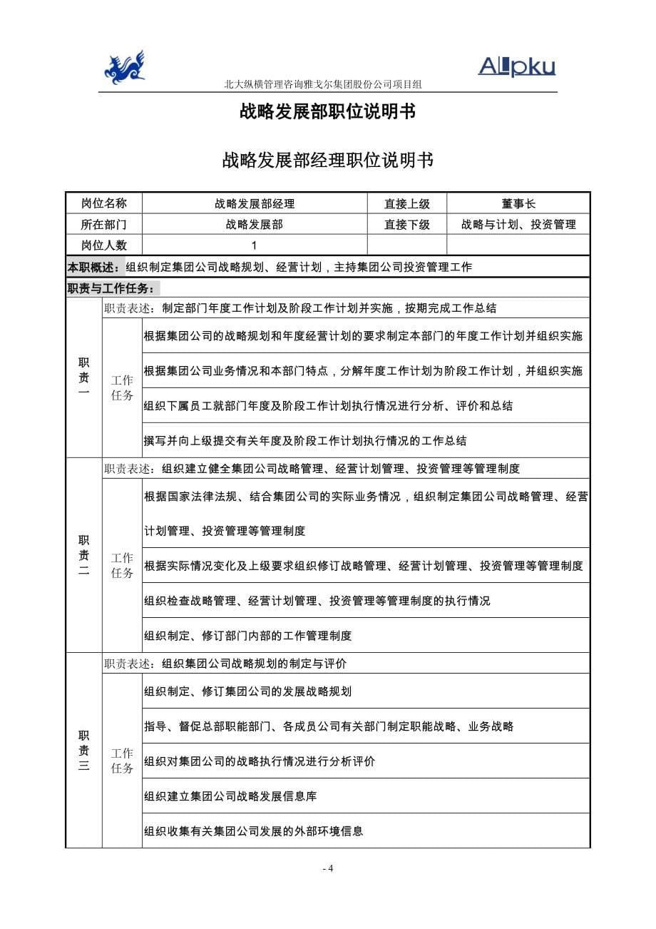 （岗位职责）雅戈尔集团总部职位说明书汇编_第5页