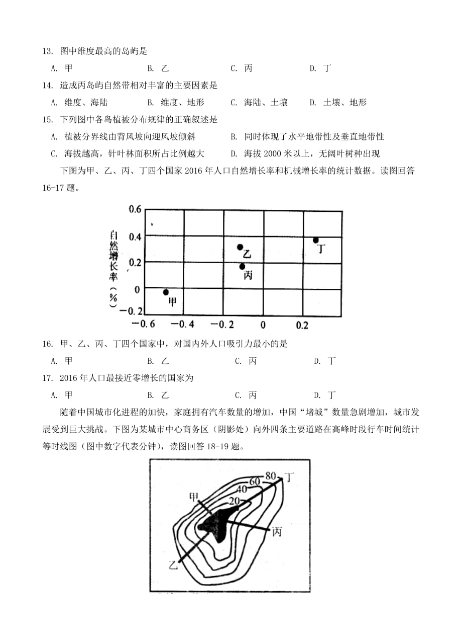 江西省南昌市2018届高三摸底考试地理试卷（含答案）_第4页