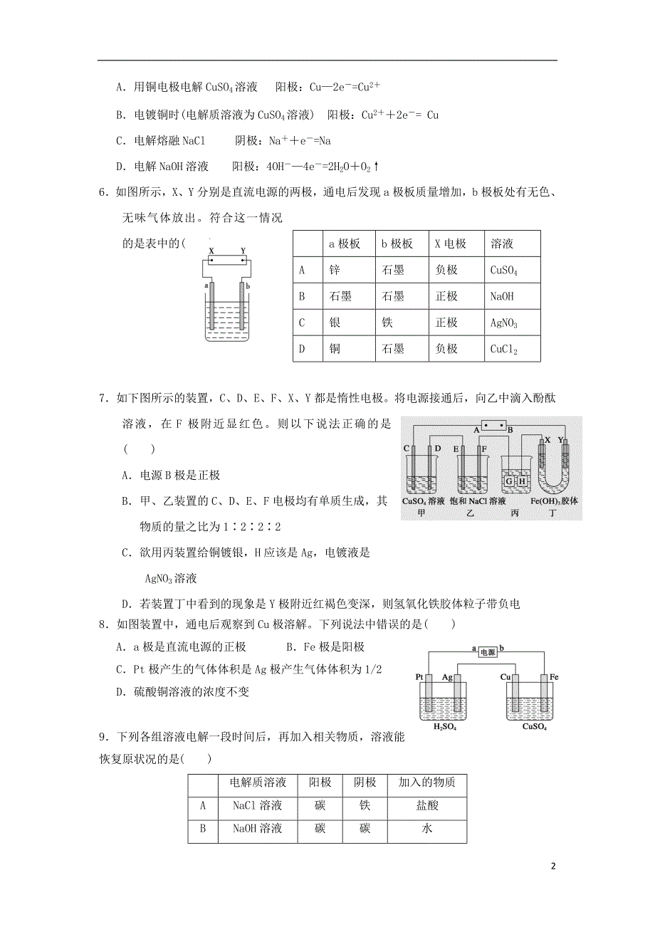 陕西韩城司马迁中学高二化学第一次月考A卷.doc_第2页