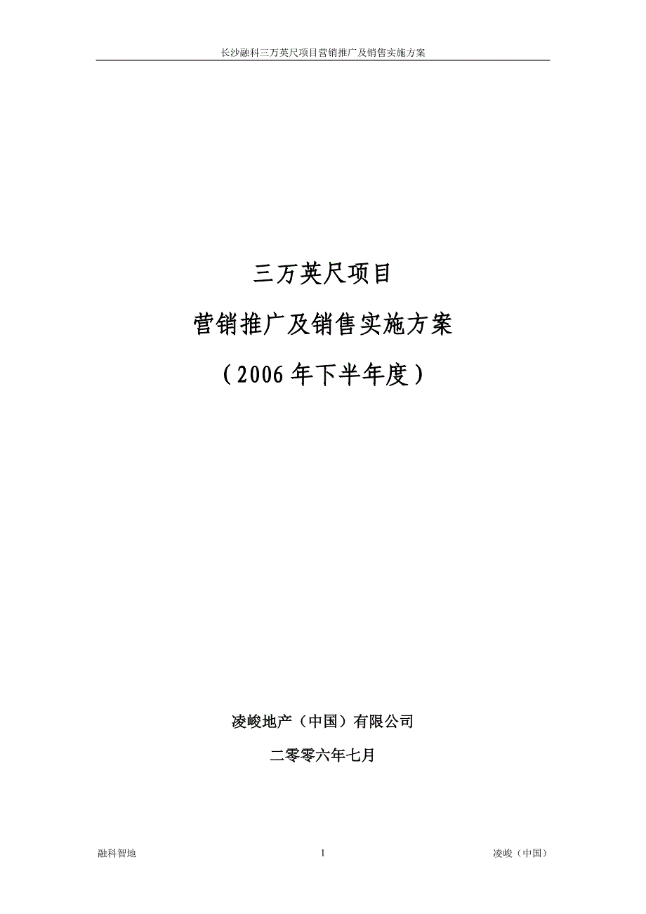 （营销方案）三万英尺项目营销推广及销售实施方案定稿_第1页