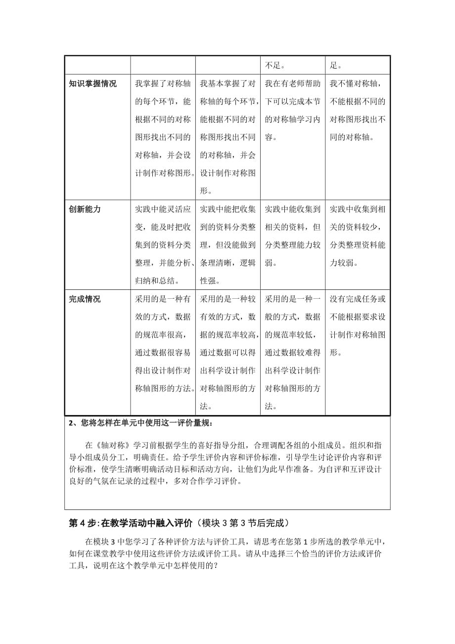 《21世纪课堂评价》结业作业模板数学_第4页