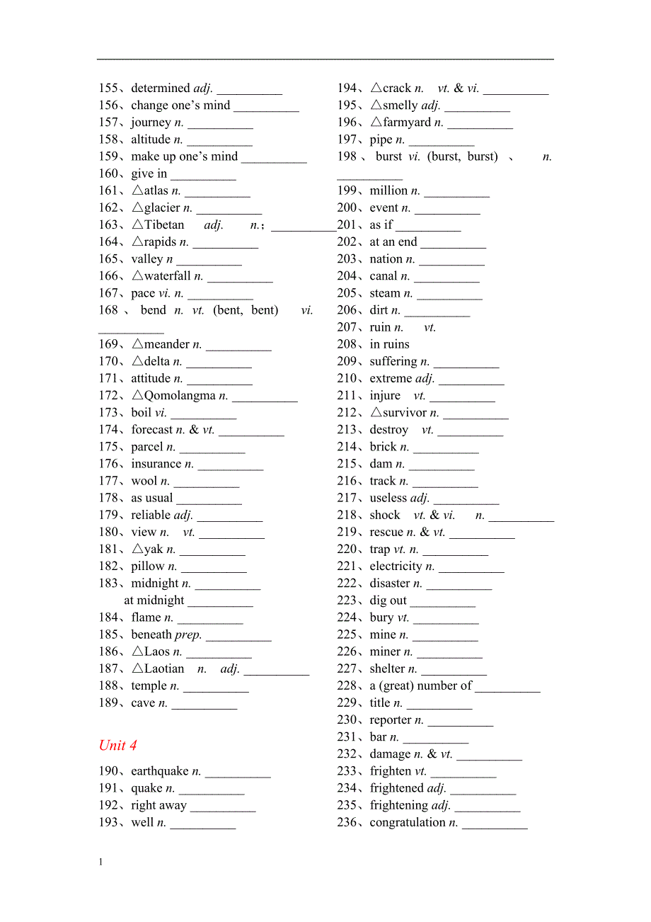 高考复习新课标人教版高中英语必修1--选修8单词默写知识课件_第3页