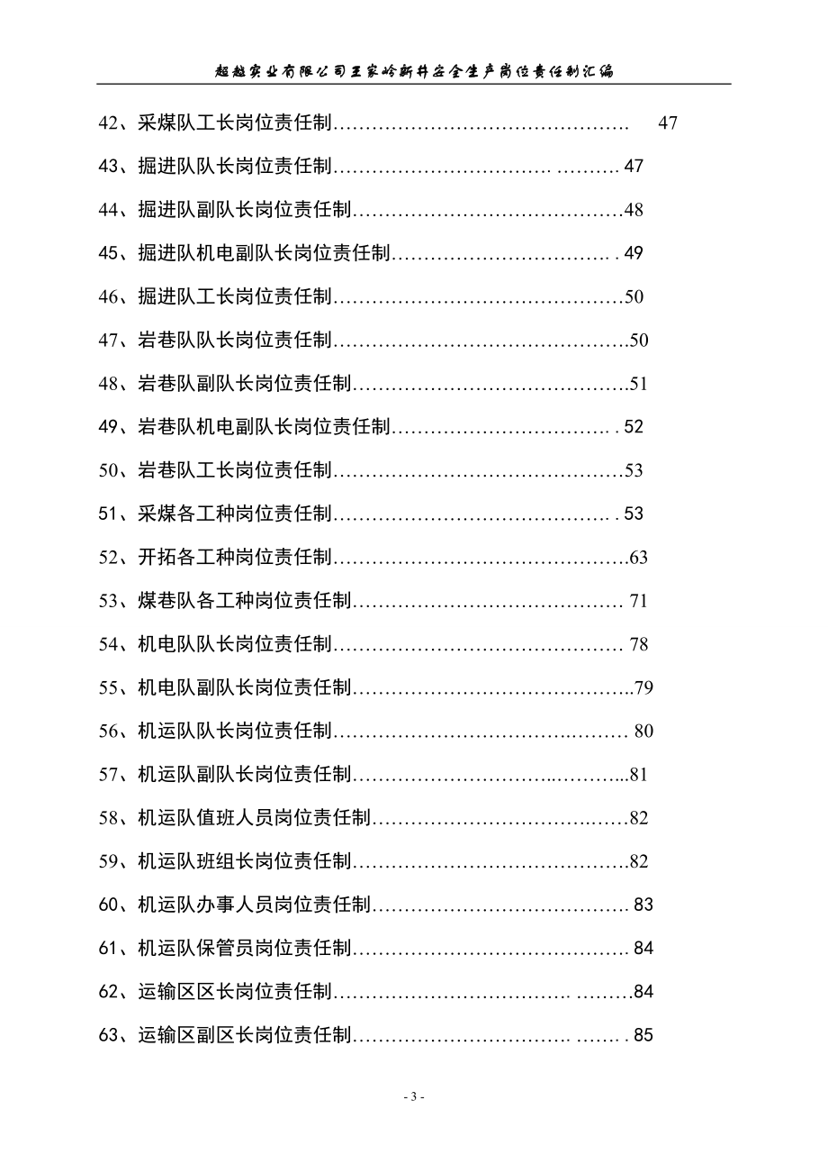 （岗位职责）(用)超越实业有限公司王家岭新井岗位责任制汇编_第4页