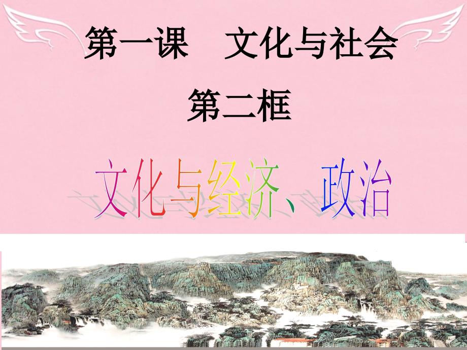 高中政治第一课文化与社会第二框文化与经济、政治、新人教必修.ppt_第1页