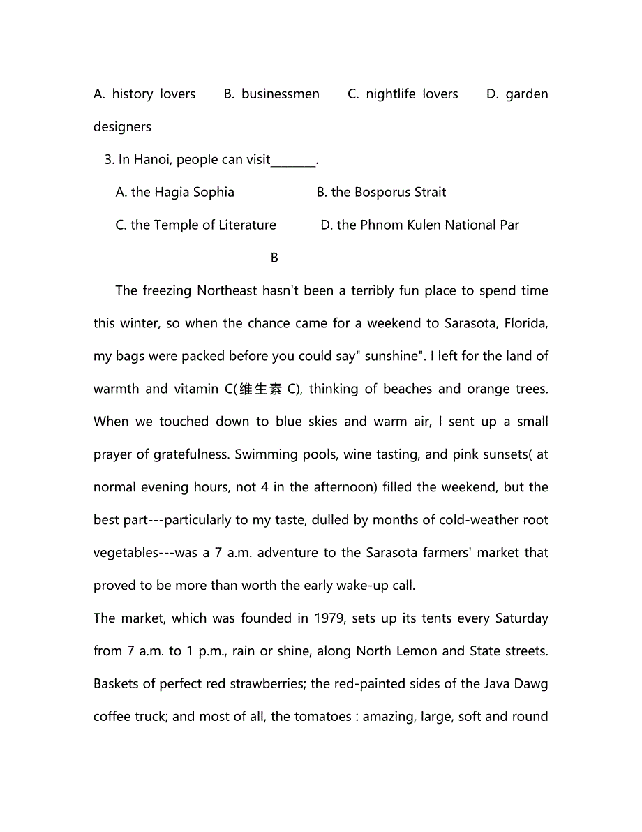 贵州省遵义凤冈二中2020学年高二英语下学期期中试题（无答案）_第3页