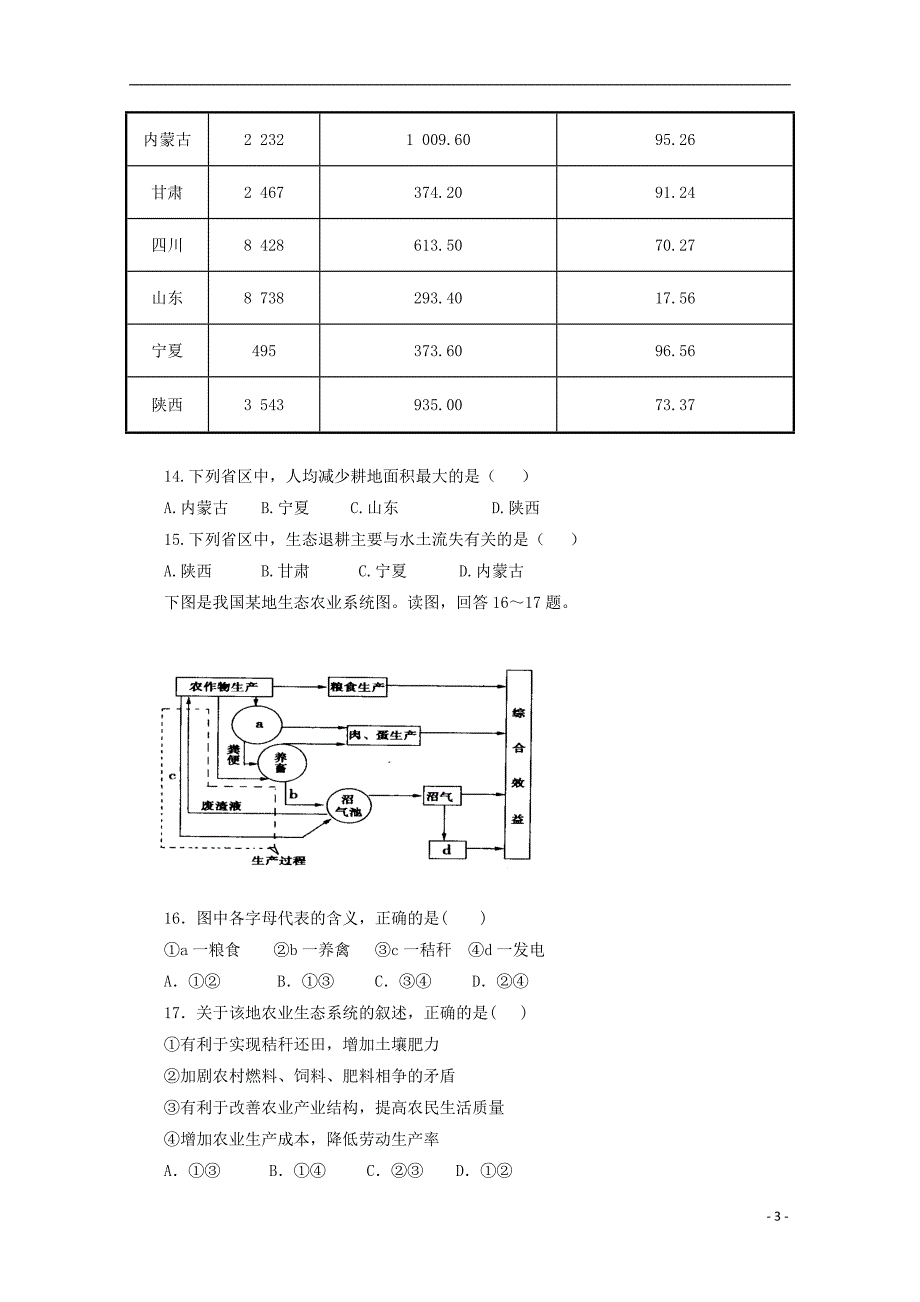 山东微山第二中学高二地理第二学段考试 1.doc_第3页