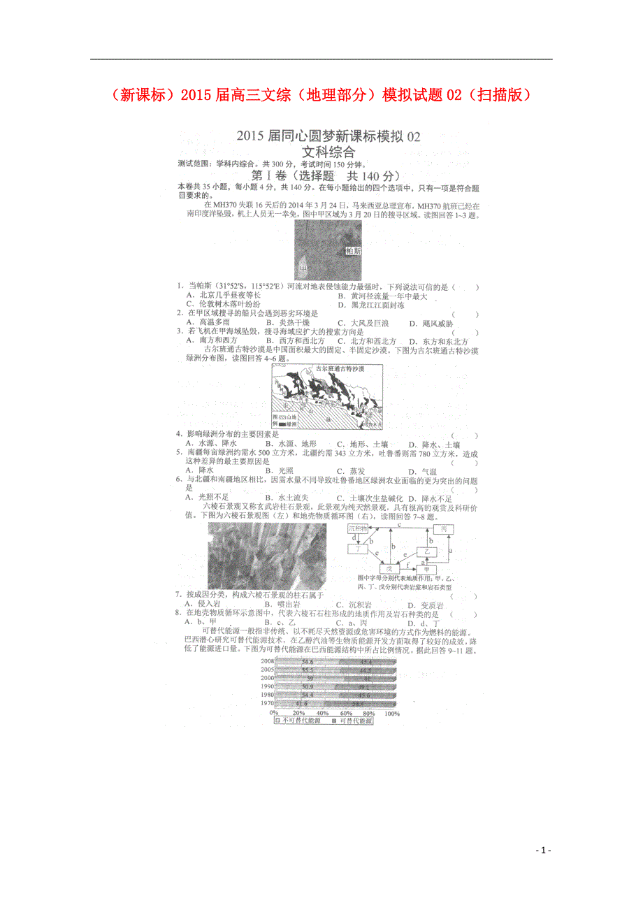 高三文综地理部分模拟02.doc_第1页