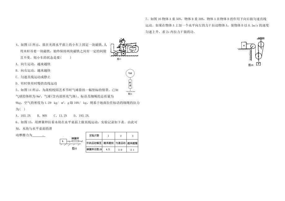 2020年中考物理第二轮复习 专题1受力分析在解决力学问题中的应用学案 教科版_第3页