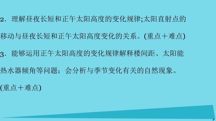 吉林伊通满族自治高中地理第一章行星地球1.3.3昼夜长短和正午太阳高的变化必修1 1.ppt_第4页