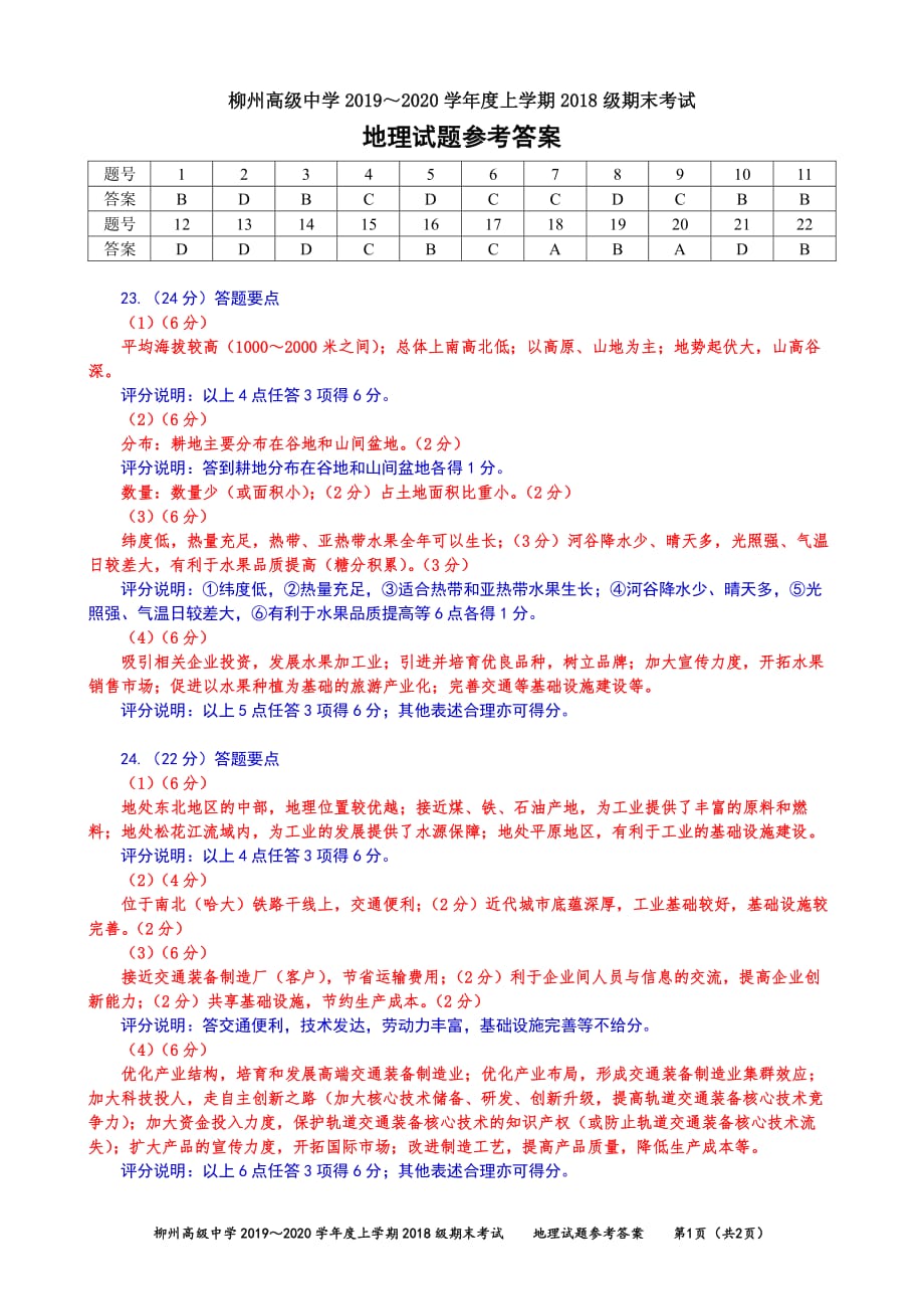 广西、南宁二中2020高二地理期末考试.pdf_第1页