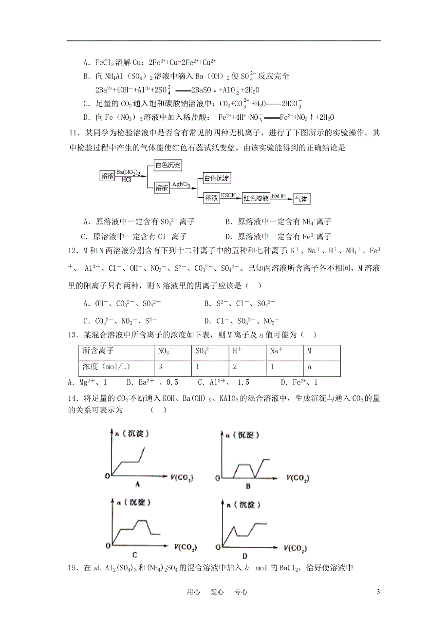 高考化学 第二单元 物质的分类 离子反应单元测 .doc_第3页