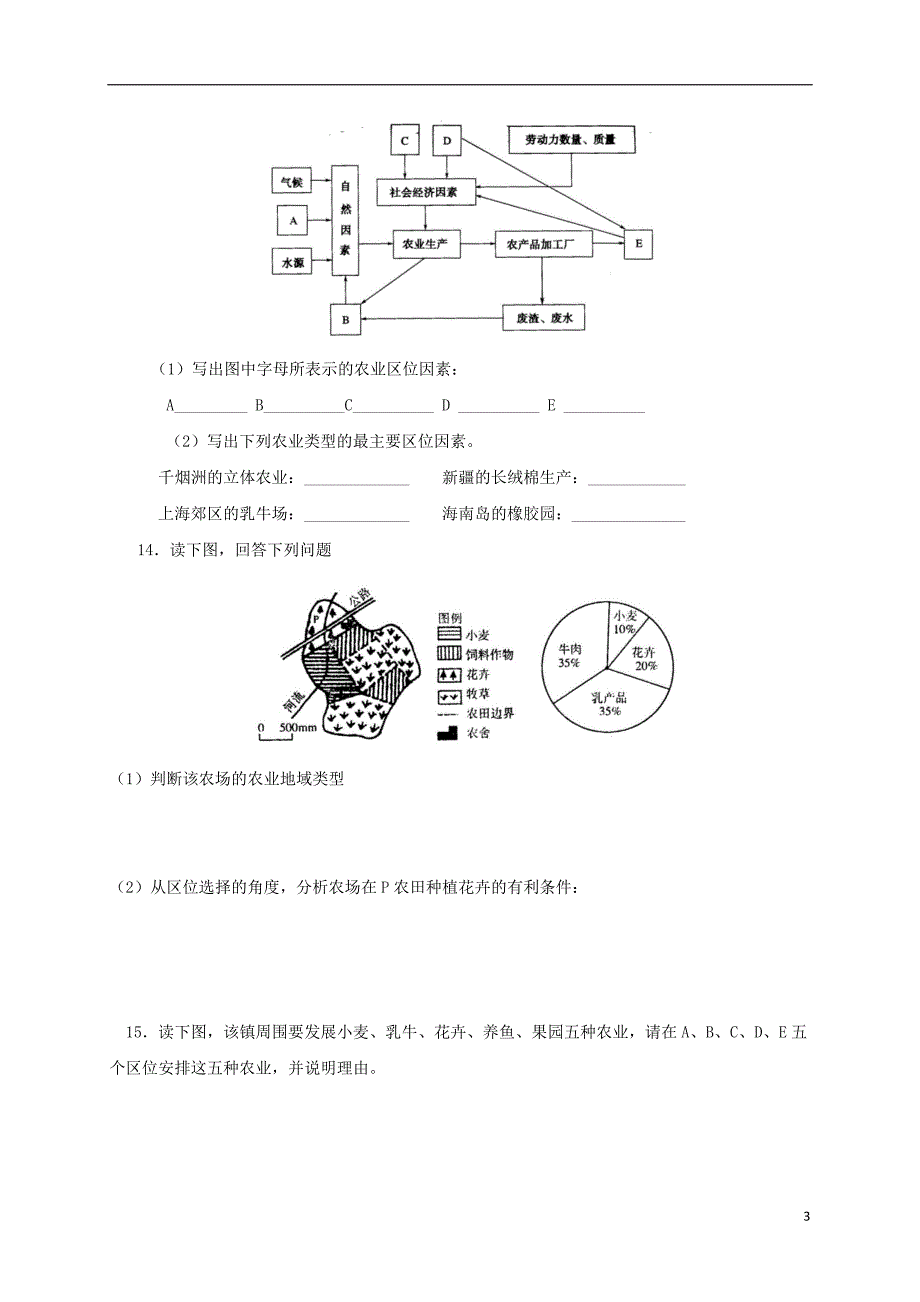 广东佛山高中地理第三章农业地域的形成与发展3.1农业的区位选择课时作业必修2.doc_第3页