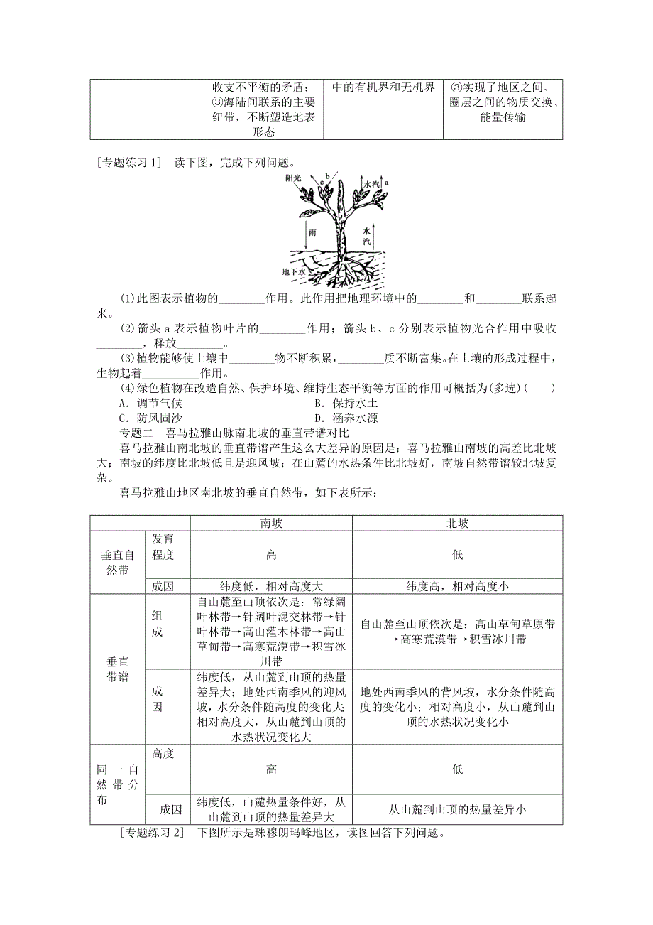 高中地理第五章自然地理环境的整体性与差异性整合导学案必修1 1.doc_第2页