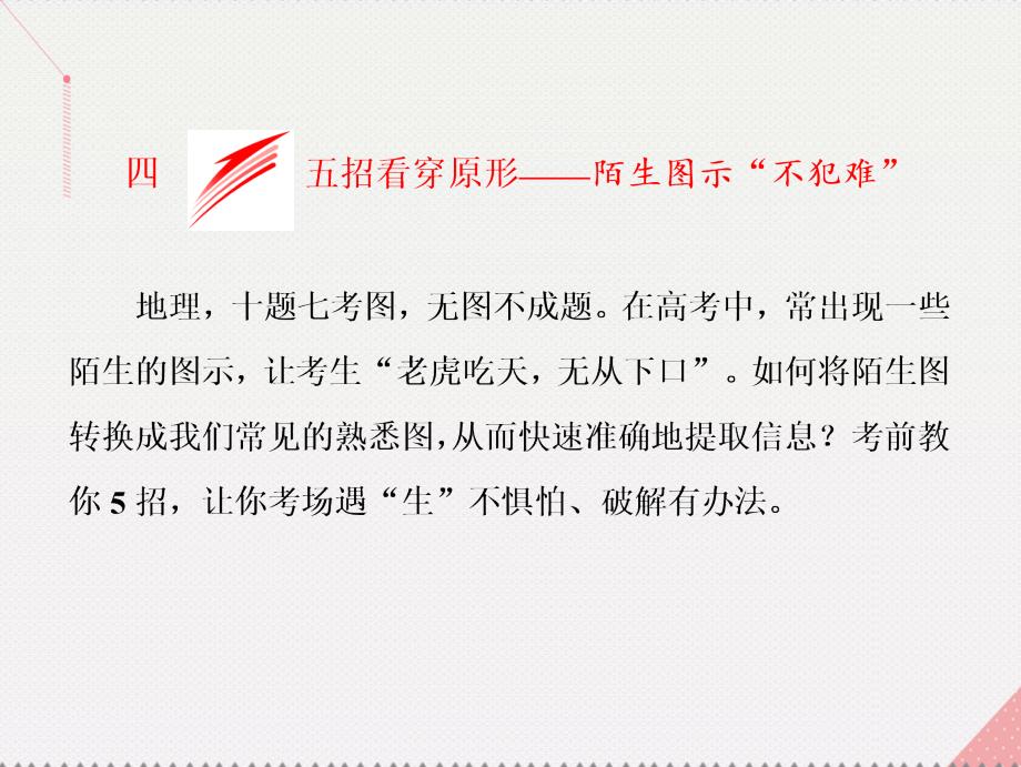 全国高考地理二轮复习从审题、解题上智取高考四、五招看穿原形陌生图示不犯难.ppt_第1页