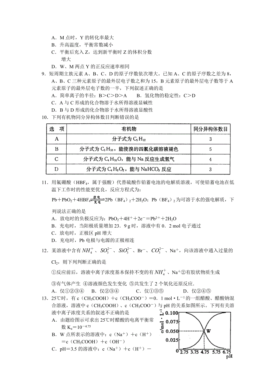 河南省焦作市2016届高三第一次模拟考试理综试题_第3页