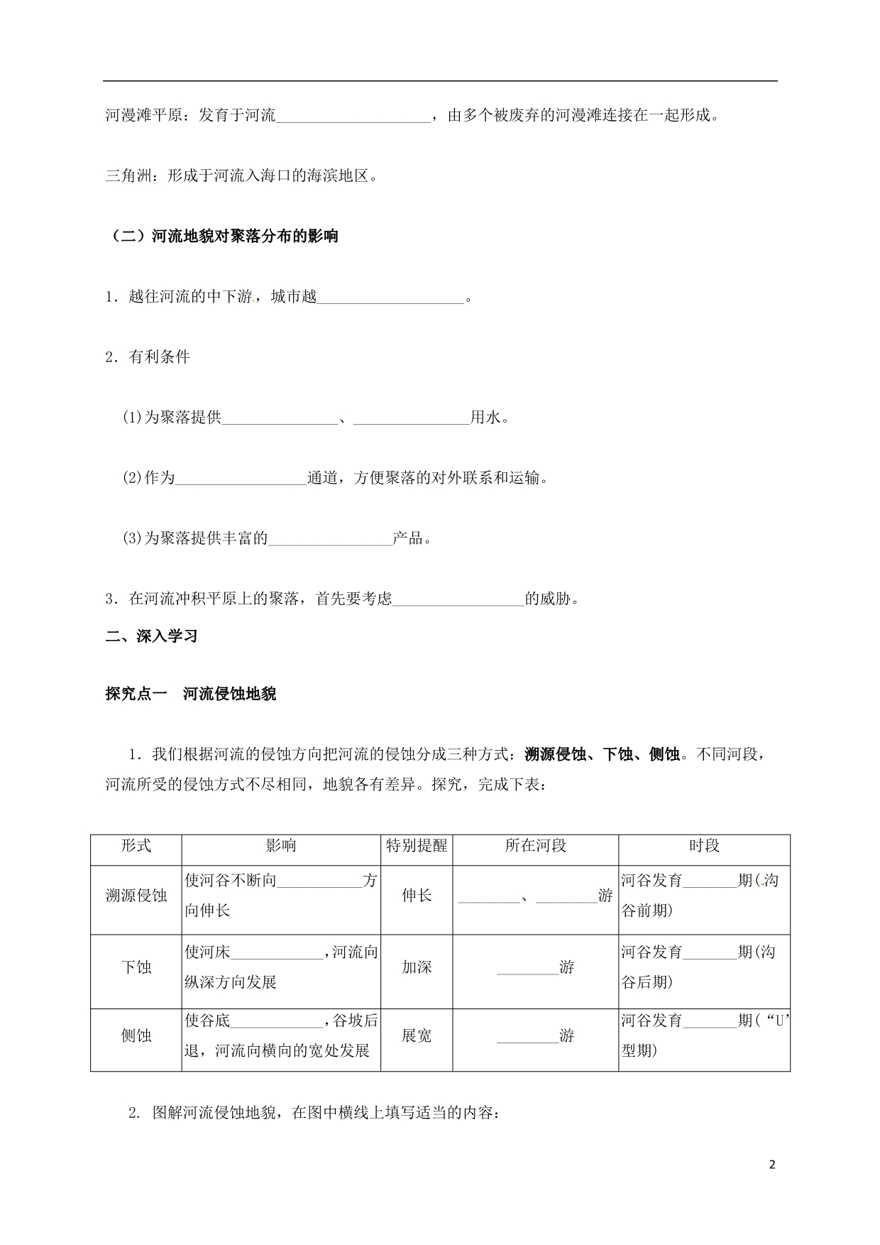 四川成都高中地理第4章地表形态的塑造4.3河流地貌的发育导学提纲必修1.doc_第2页