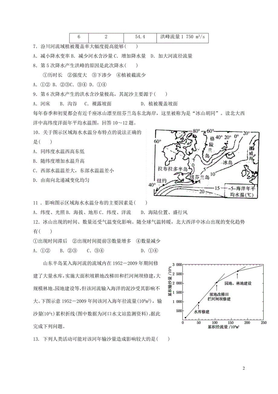 天津静海区第一中学2020高三地理统练.doc_第2页