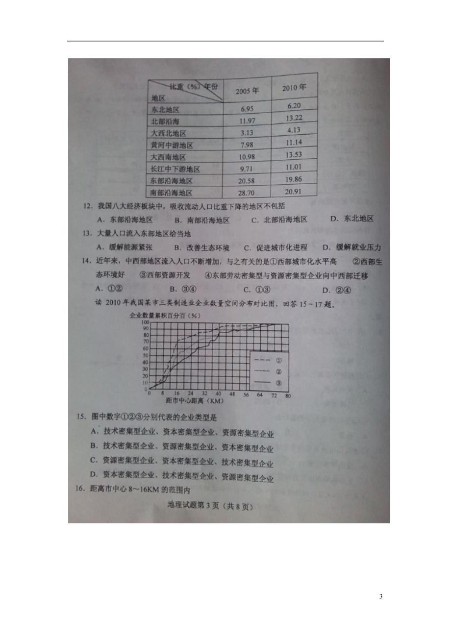 山东莱芜高三地理期末考试.doc_第3页