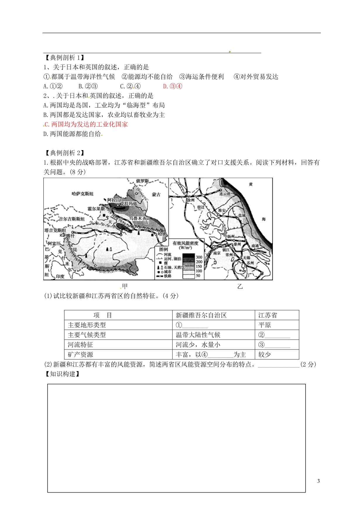 江苏连云港新海实验中学高中地理1.2自然环境和人类活动的区域差异第1课时导学案鲁教必修3 1.doc_第3页