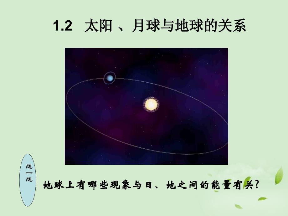 青海高一地理太阳 、月球与地球的关系.ppt_第1页