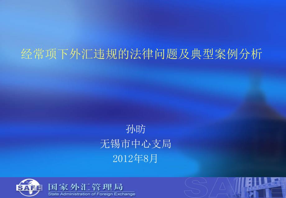 经常项下外汇违规的法律问题及典型案例剖析PPT课件_第1页