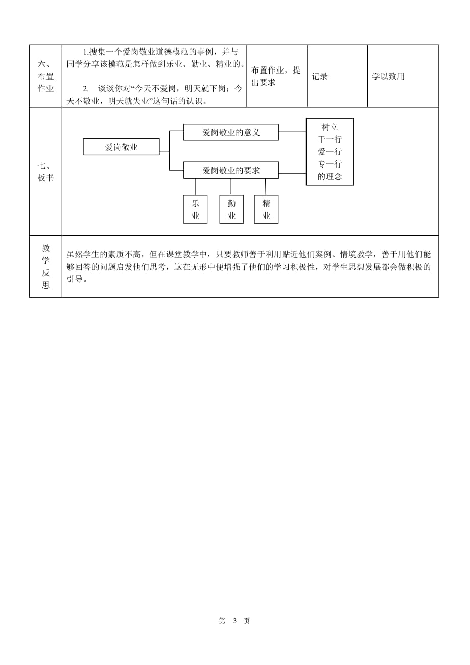 爱岗敬业 立足岗位成才(教学设计)_第3页