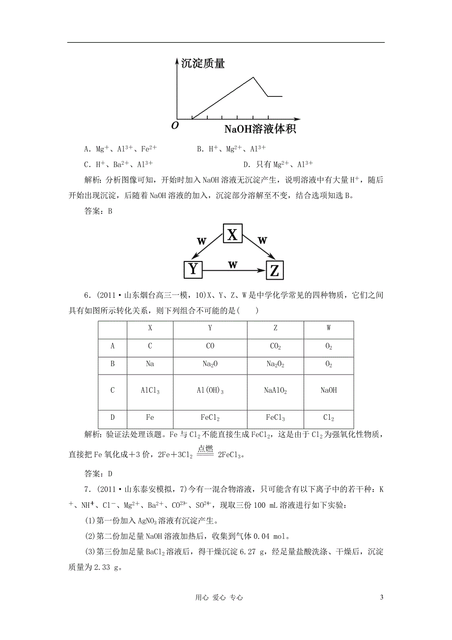 高考化学二轮复习攻略 11 元素化合物综合应用测.doc_第3页