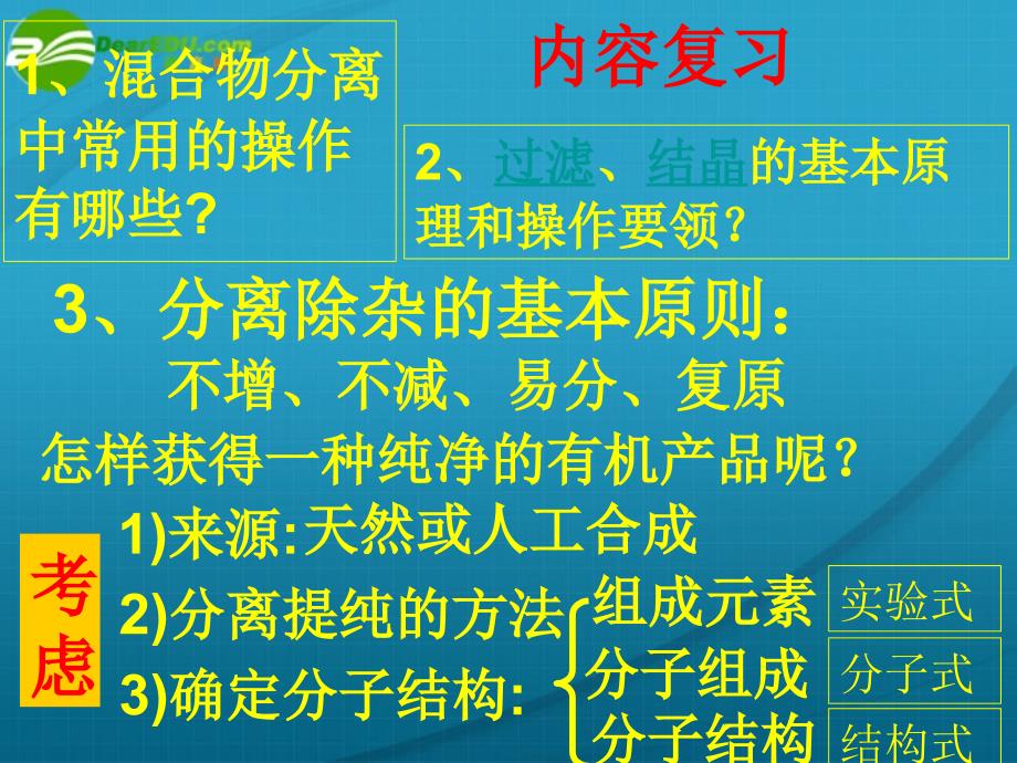 高中化学 研究有机化合物的一般步骤和方法1 选修5.ppt_第3页