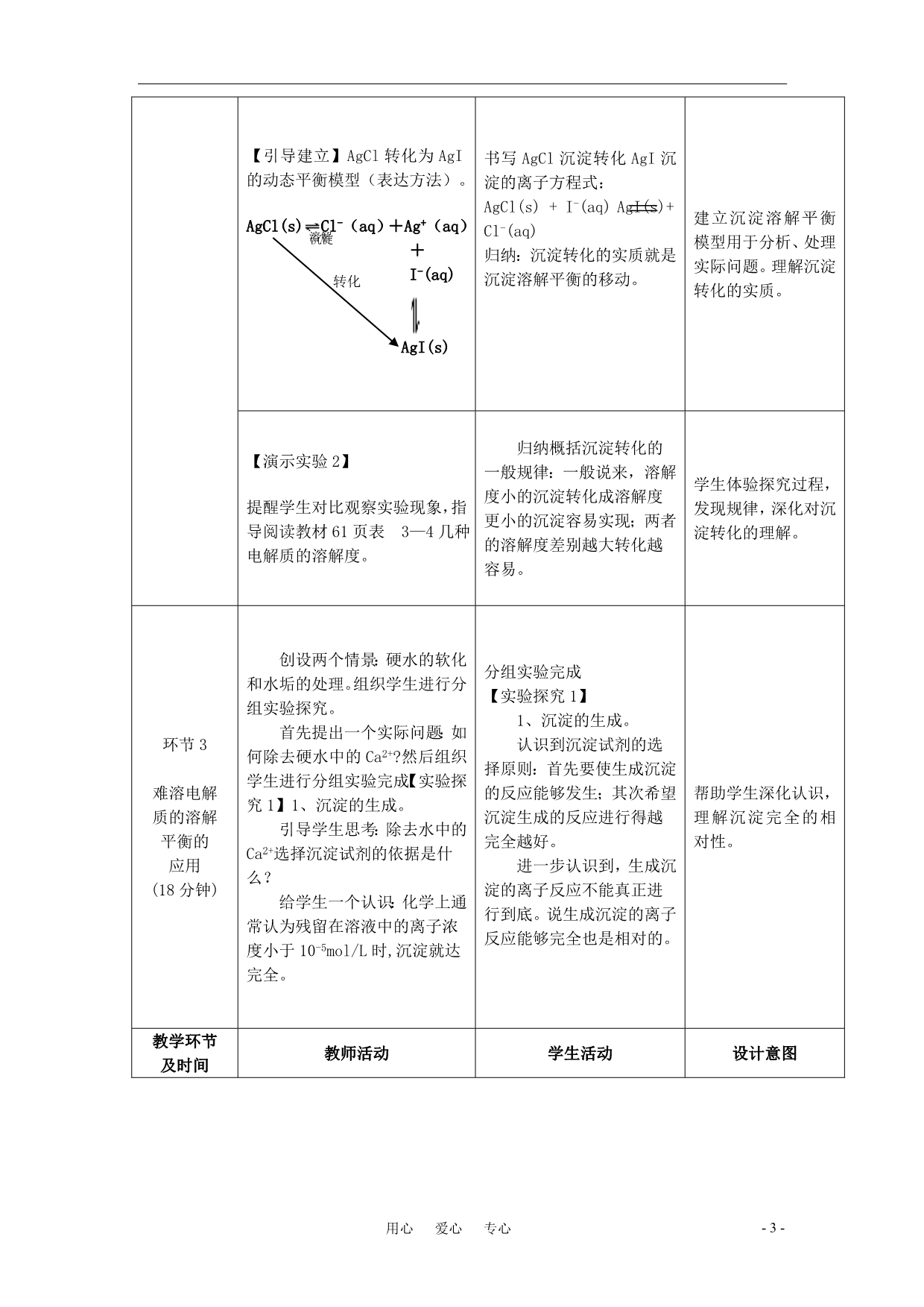 高中化学 难溶电解质的溶解平衡优质课观摩评比暨教学改革研讨会说课稿2 选修4.doc_第3页