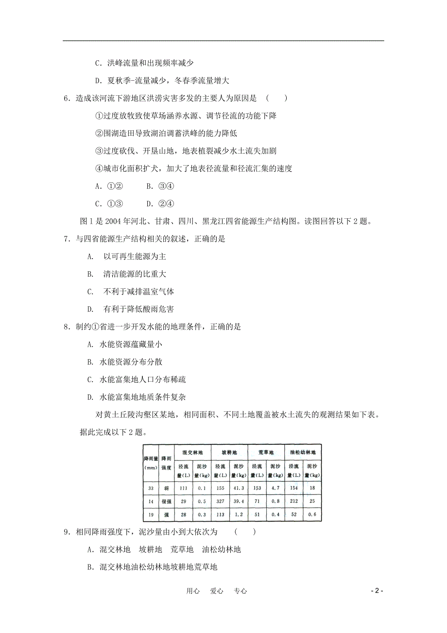 高考地理一轮复习 综合测试5 必修3 .doc_第2页