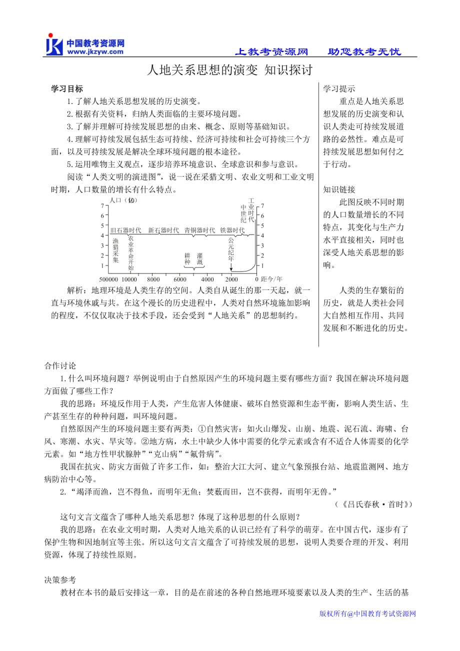 高中地理必修2人地关系思想的演变 知识探讨.doc_第1页