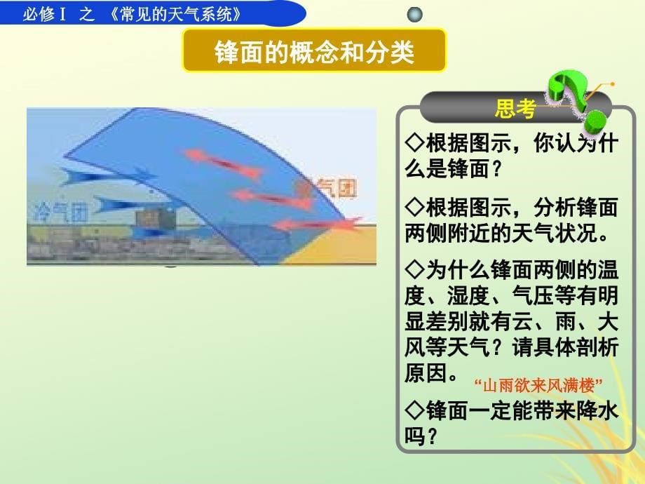 陕西省蓝田县高中地理第二章自然环境中的物质运动和能量交换2.3常见的天气系统（2）课件湘教版必修1.ppt_第5页