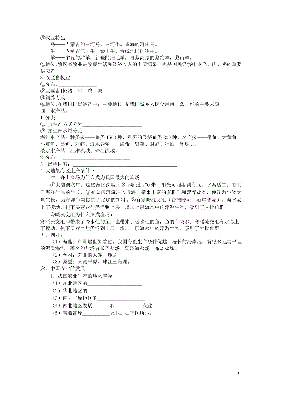 山东聊城高中地理 中国的农业学案 鲁教必修3.doc_第3页