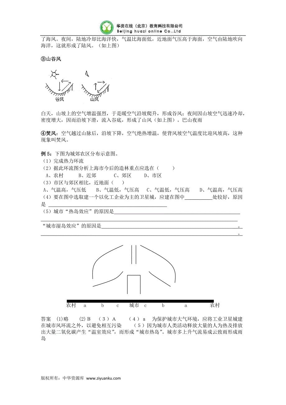 2012高一地理热力环流练习题_第4页