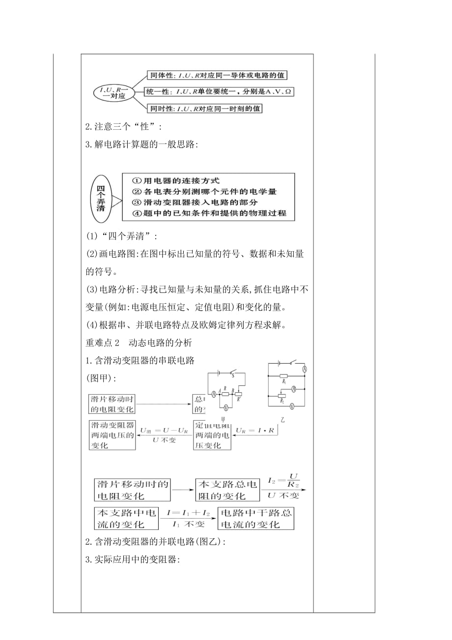 湖南省邵东县仙槎桥镇2020届中考物理一轮复习欧姆定律导学案无答_第3页