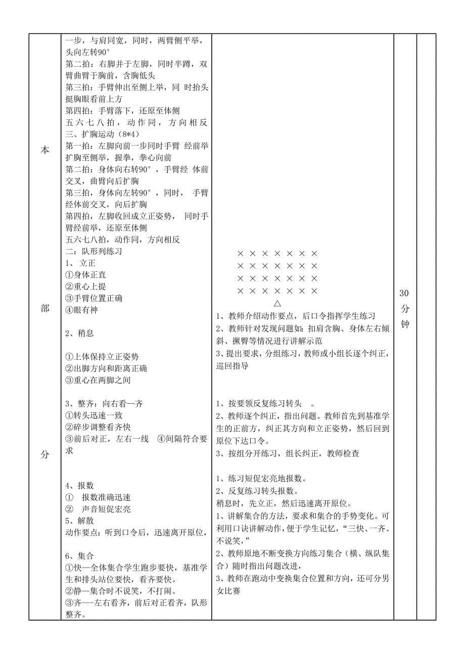 体操教案2016 ~ 2017学年第 2 学期_第5页