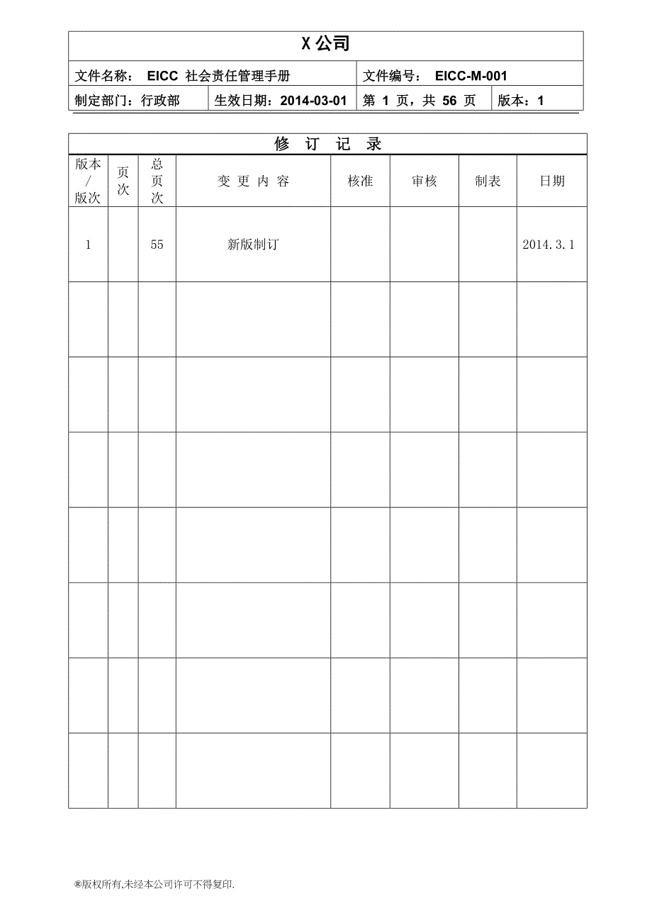 （企业管理手册）EICC社会责任管理手册(版)_第1页