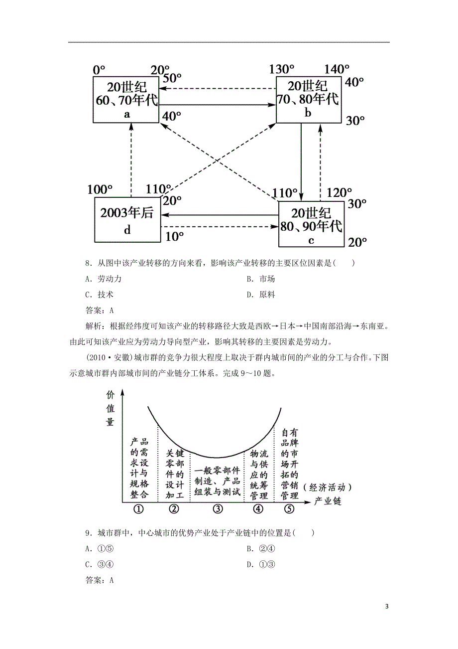 高三地理总复习 352产业转移同步练习 .doc_第3页