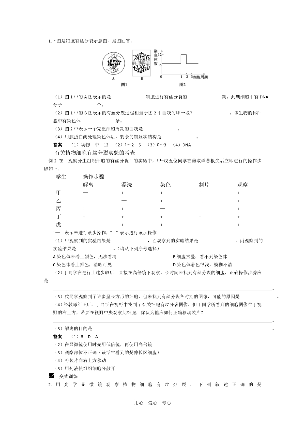 高考生物一轮复习资料1.6：细胞的生命历程.doc_第3页