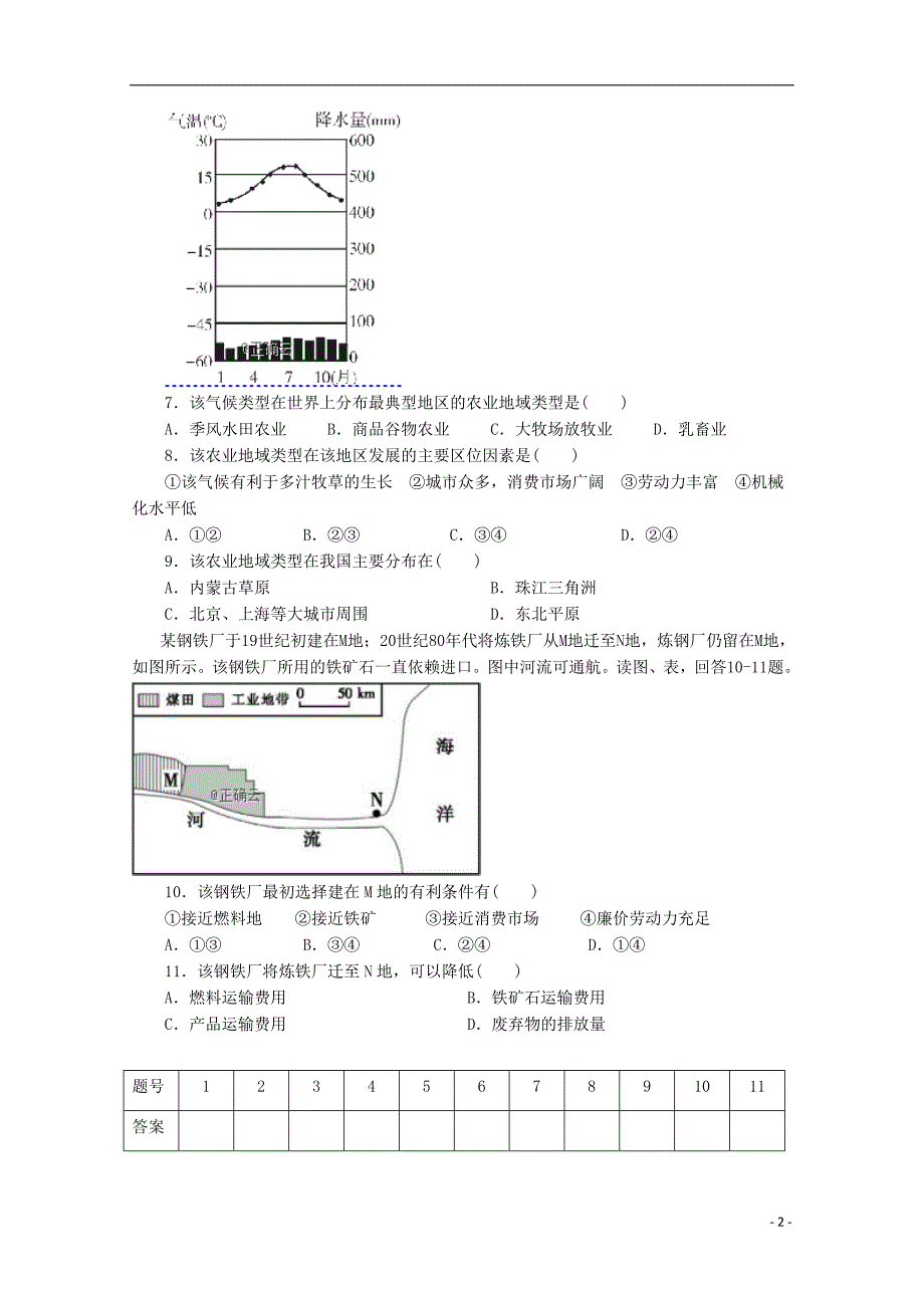 新疆疏勒八一中高二地理第二次月考 1.doc_第2页