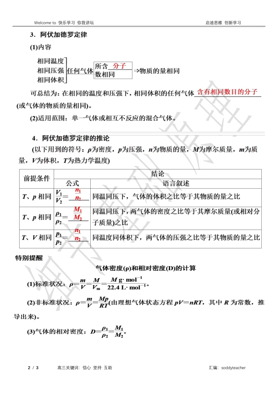 高考化学一轮复习诵读10分钟系列第1章化学计量在实验中的应用第1节物质的量及气体摩尔体积素材2pdf.pdf_第2页