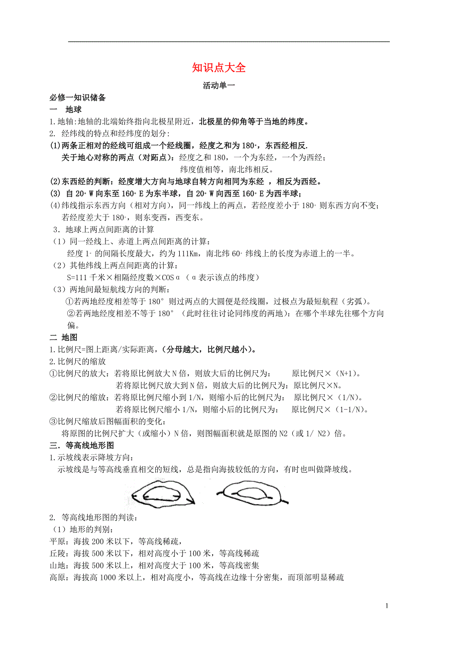 高中地理知识点大全湘教必修1.doc_第1页