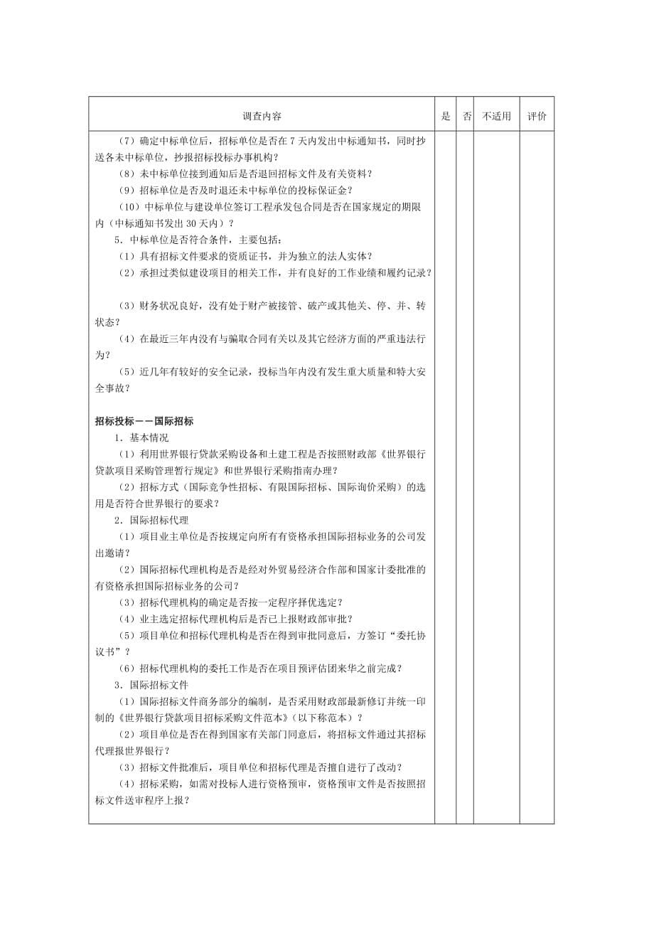 （工程建筑套表）项目工程项目工程建设业务循环调查表_第5页