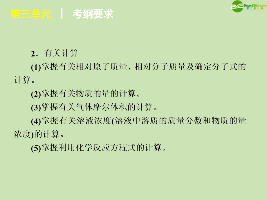 高考化学第一轮复习 第3单元 物质的量 大纲.ppt_第4页