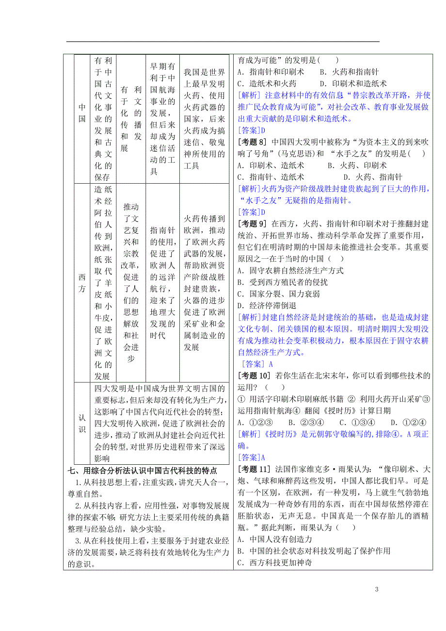 高中历史教材全解 第三单元古代中国的科学技术与文学艺术 必修3.doc_第3页