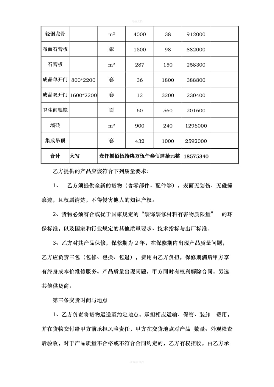 装饰材料釆购合同（律师修正版）_第2页