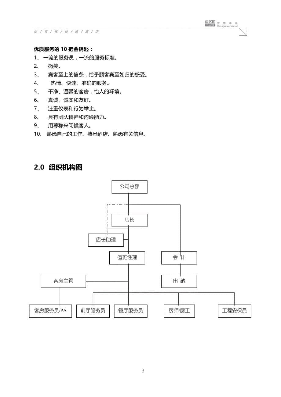 （企业管理手册）尚客优快捷酒店管理手册修改_第5页