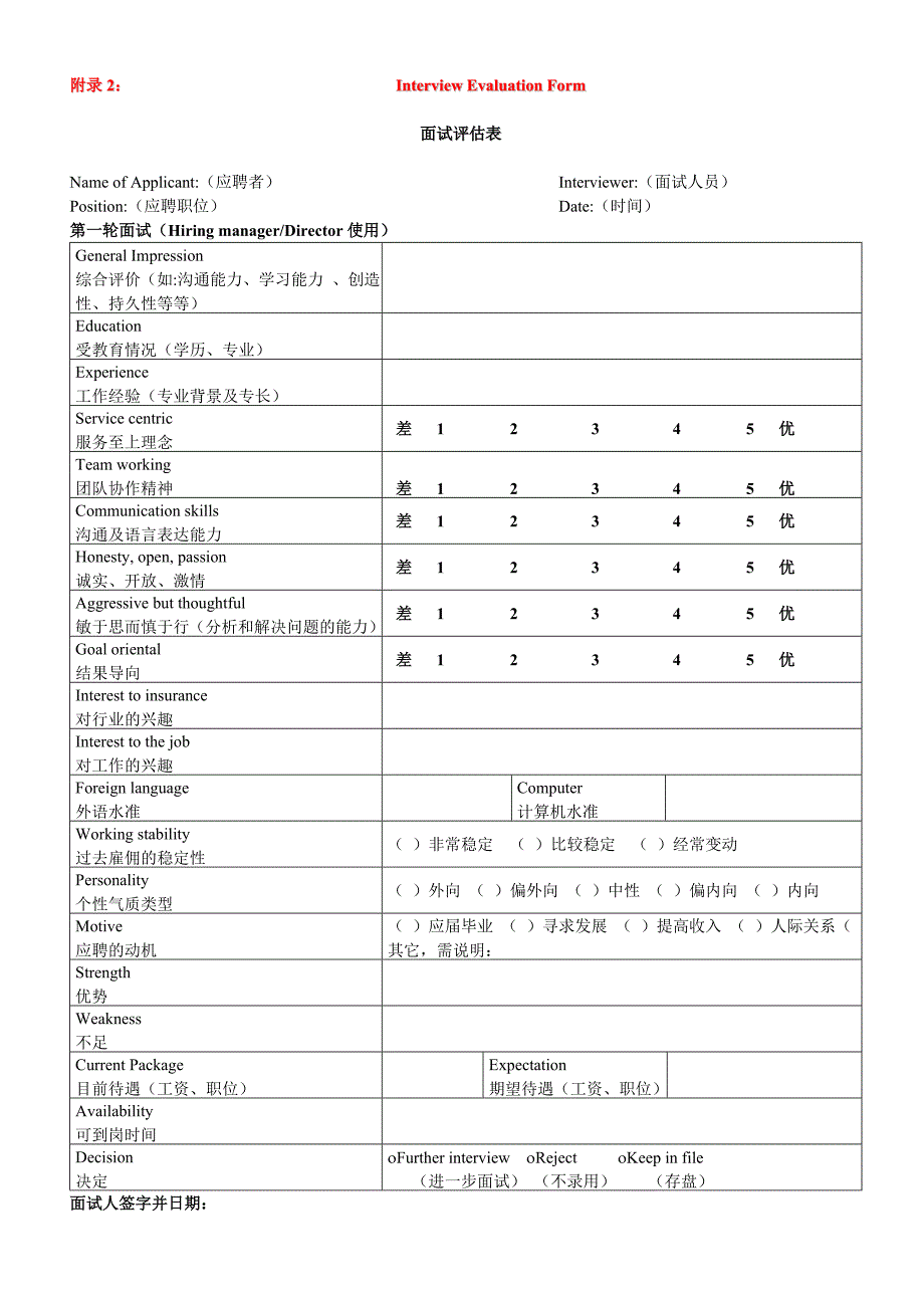 （人力资源套表）人事必备表格_第2页