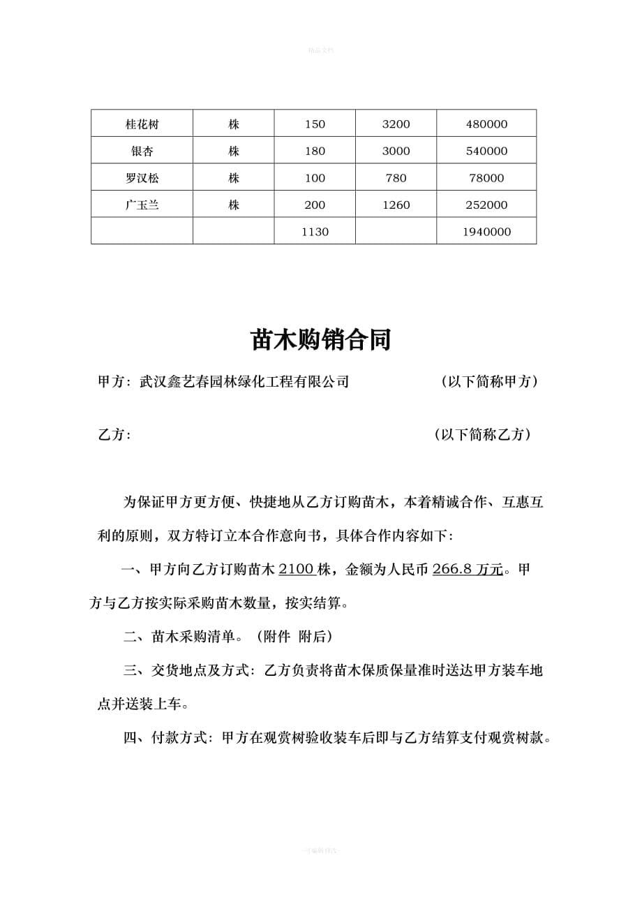 花卉苗木购销合同（律师修正版）_第5页