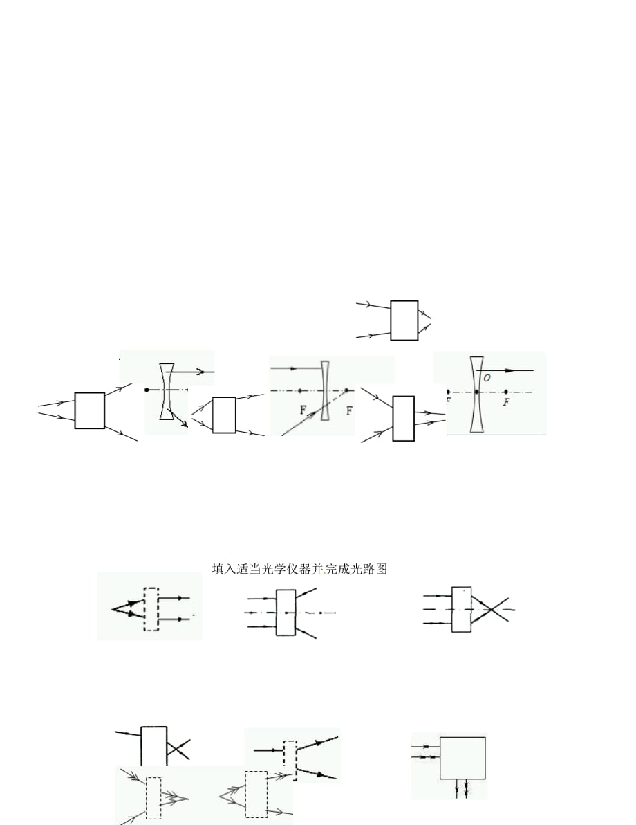 辽宁省大连市第二十九中学八年级物理上册《第五章 透镜及其应用》透镜作图题（无答案）（新版）新人教版_第2页